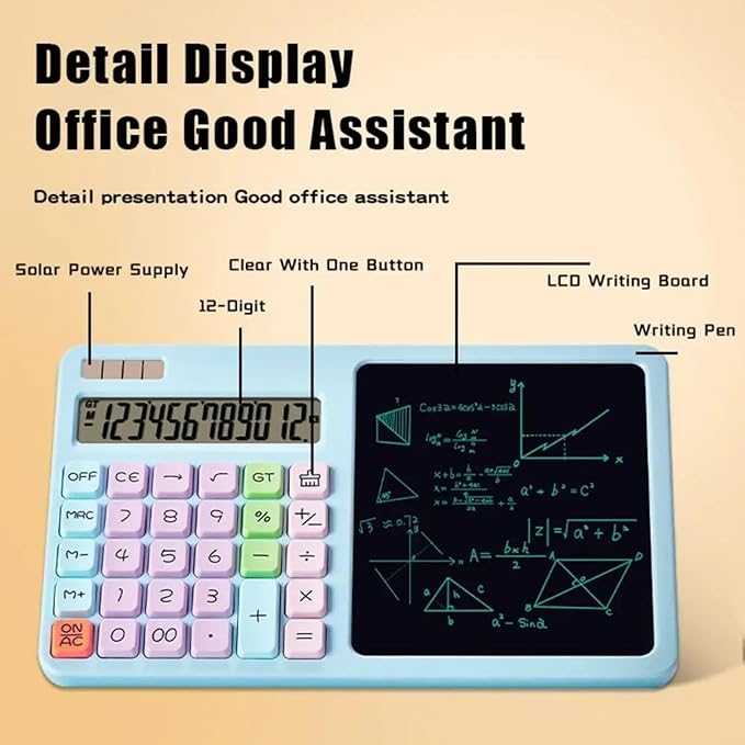 LCD Writing Board 12 Digit Solar Calculator
